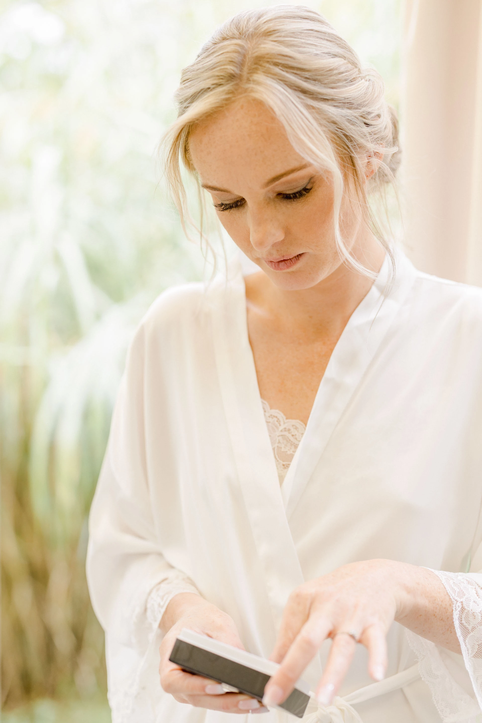 peignoir soie gris marron mariage